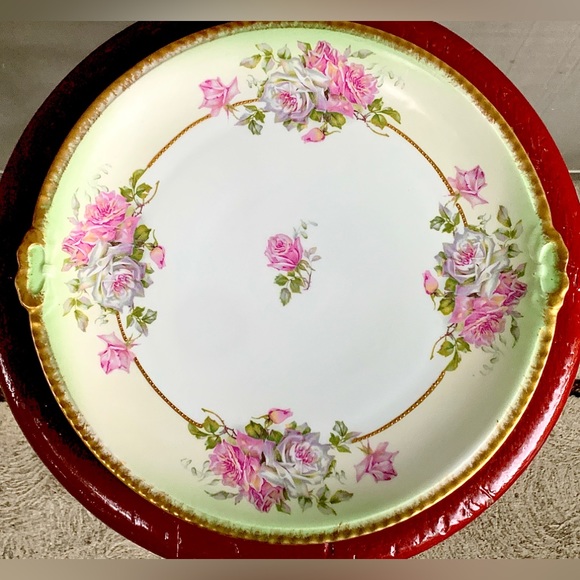 Rare 24k Gold Trim Early 20th Century Vintage LIMOGES FRANCE Serving Plate - Picture 5 of 16